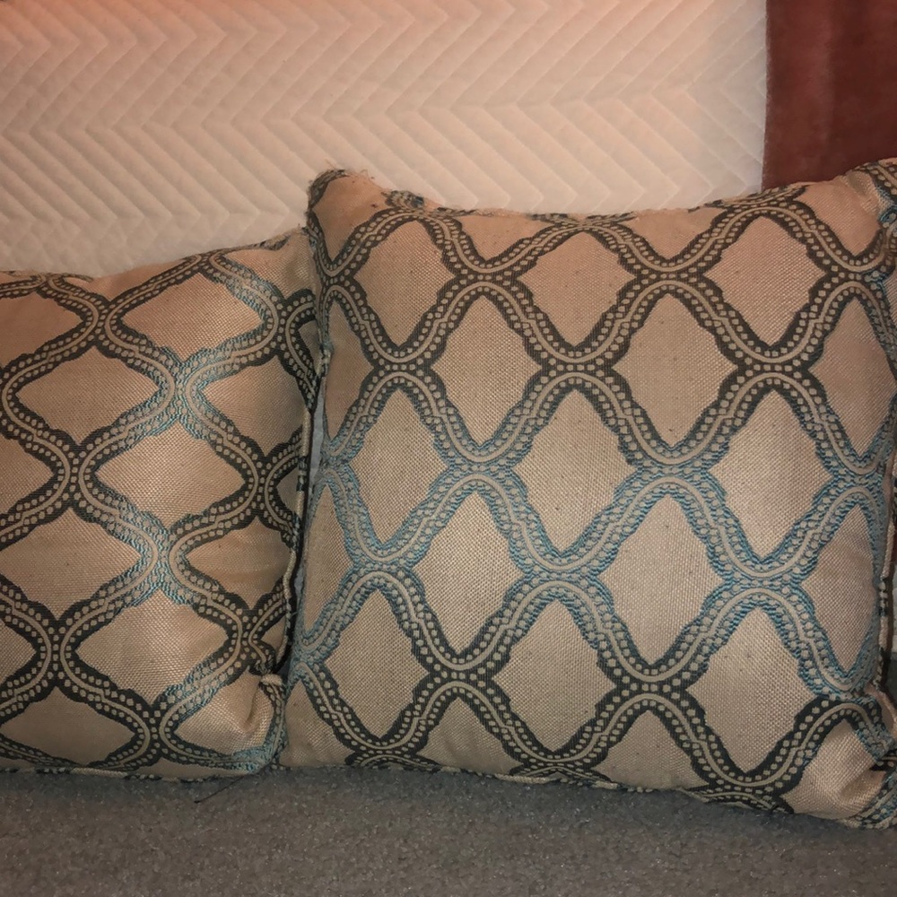 two throw pillows